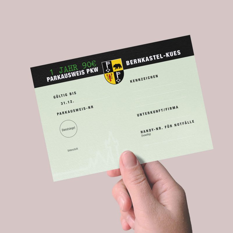 Parkkarte Ein Mockup vom einer Parkkarte
